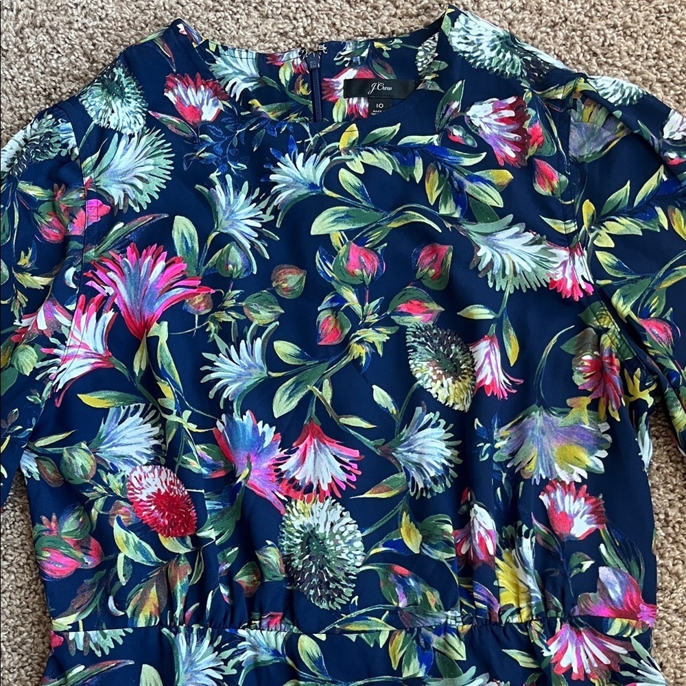 J. Crew Navy Floral Dress - Picture 5 of 16